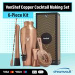 VonShef Copper Cocktail Making Set (6-Piece Kit)